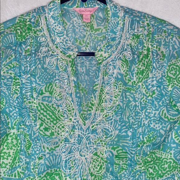 Lilly Pulitzer blue crab print Sarasota tunic - Picture 5 of 7